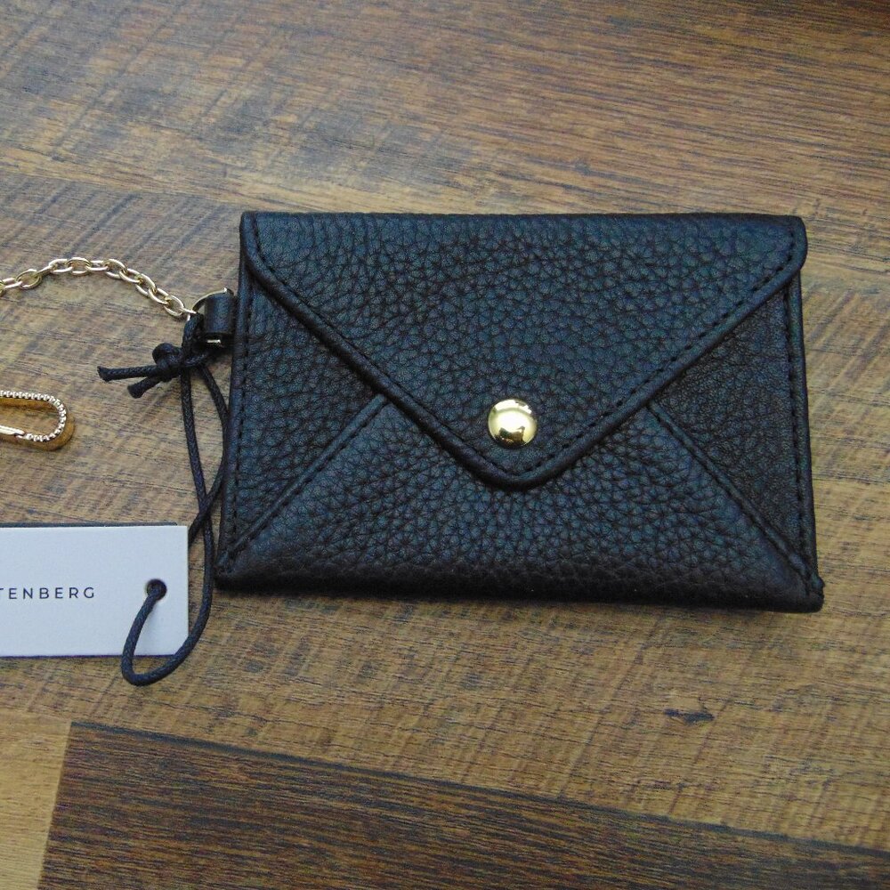 Aimee Kestenberg Black Pebbled Calgary  Tri-fold Wallet Brand New